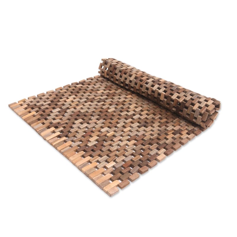 Handmade Surabya Sidewalk Teakwood mat (Indonesia)