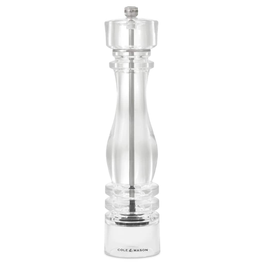 Cole & Mason London Acrylic Pepper Mill with Adjustable Grind 11"