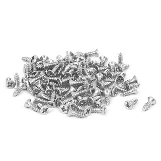 100 Viti Autofilettanti Uxcell M2.2 X 9.5 Mm Testa Piana Phillips In Acciaio Inox 304 - Foto 2