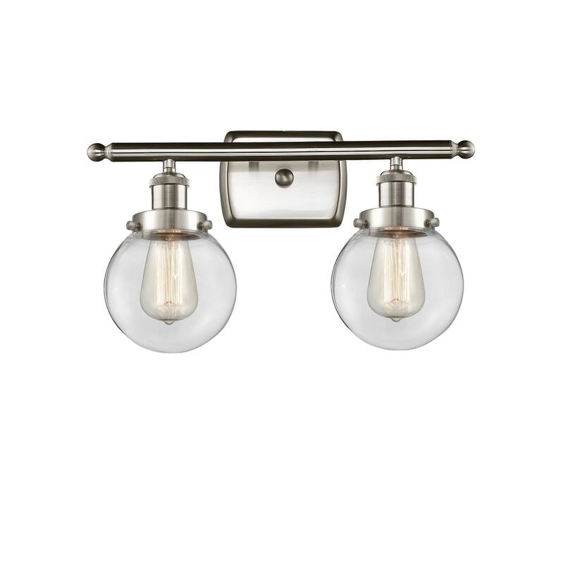Innovations Lighting Beacon 2 Light 16" Wide Vanity Light - Brushed Satin Nickel / Clear