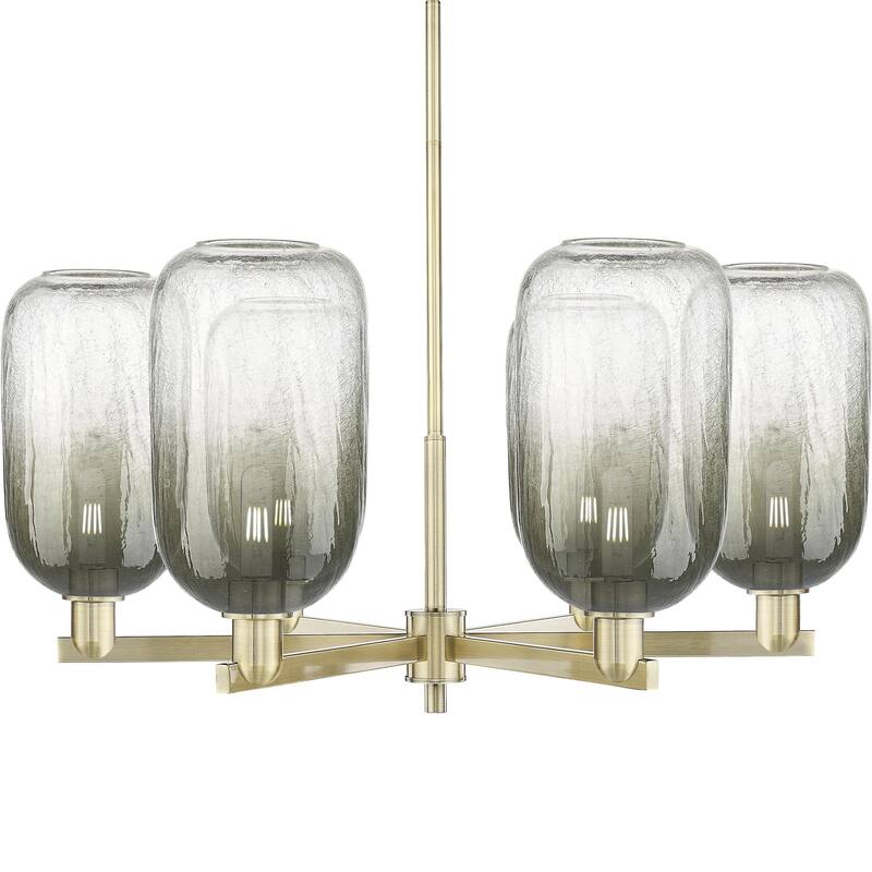 Innovations Lighting 716-6CR-17-24 Brookhaven Cloche Chandelier - Antique Brass / Slate