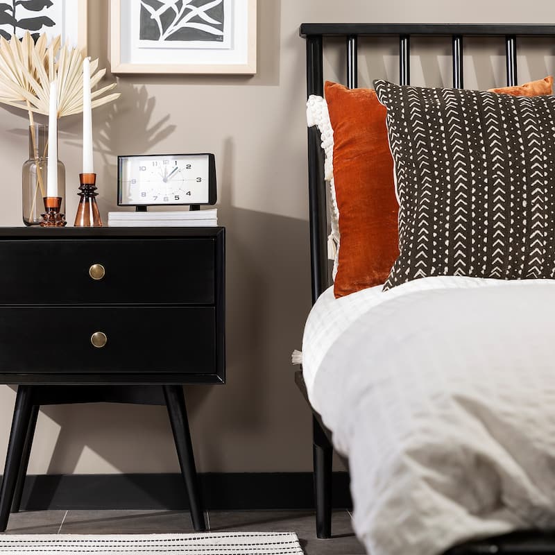 Middlebrook Mid-Century Modern Solid Wood 2-Drawer Nightstand