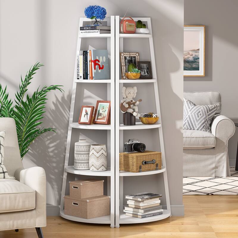 70 inch Tall Corner Shelf, Corner Bookshelf and Bookcase