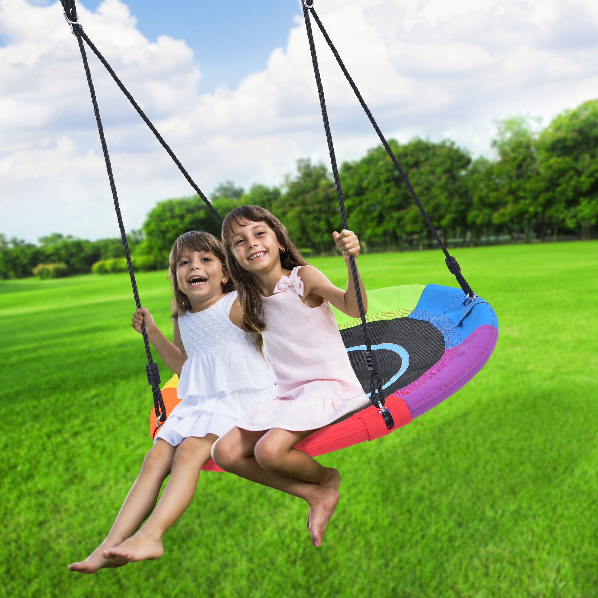 9.5' Heavy Duty Tall Swing Sets for Backyard for Kids and Adults