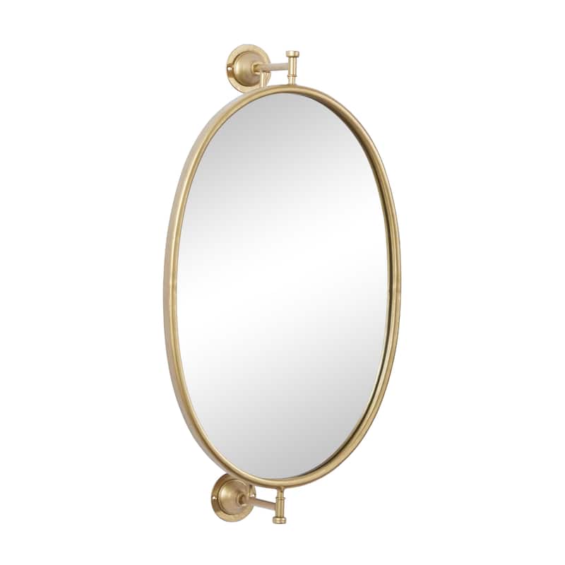 Metal Swivel Oval Wall Mirror - Gold or Black - Roche River Decor