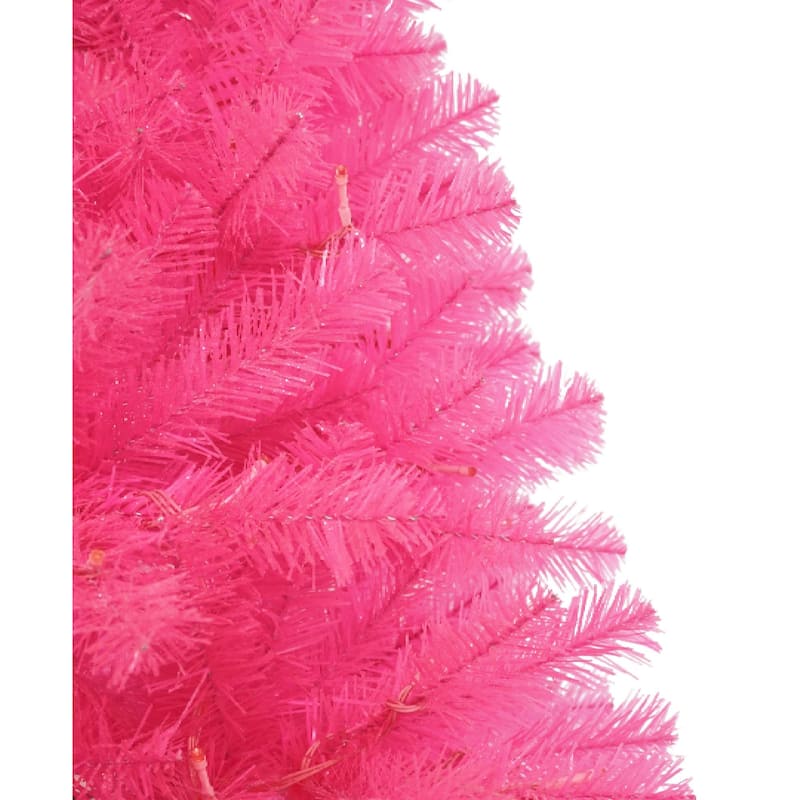 7.5' Pre-lit Dark Green PVC/Hardneedle Tree