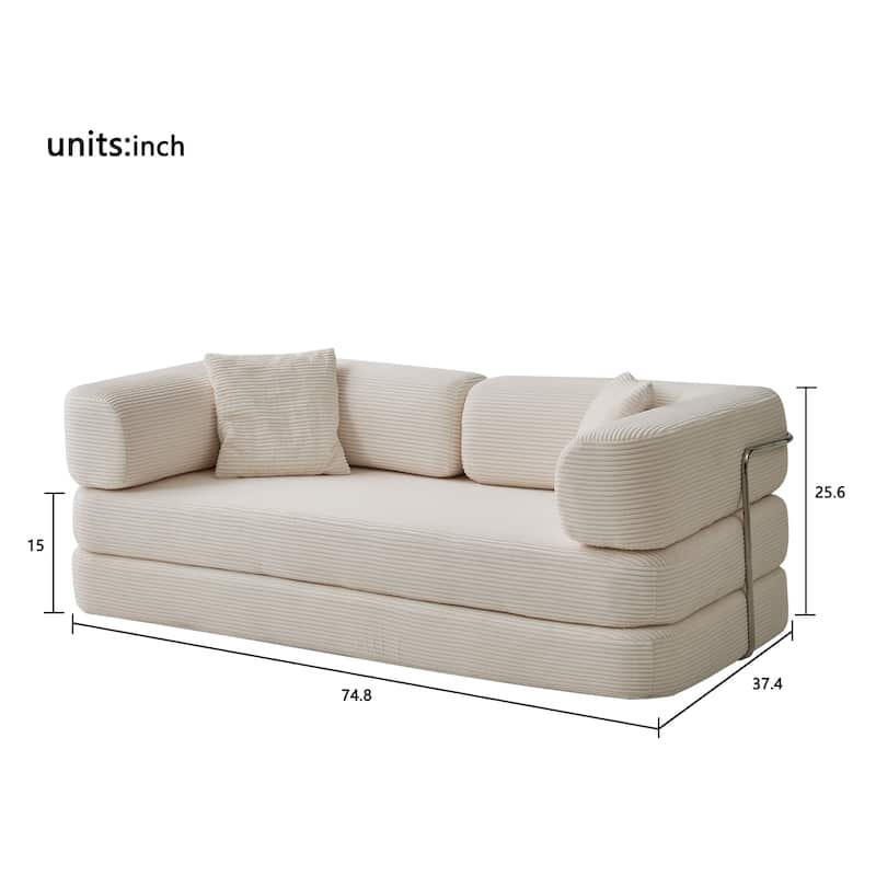 Floor Couch,Compressed Sofa,Convertible Floor Sofa Bed With Convertible Blanket Pillow,Enhanced Frame Stability