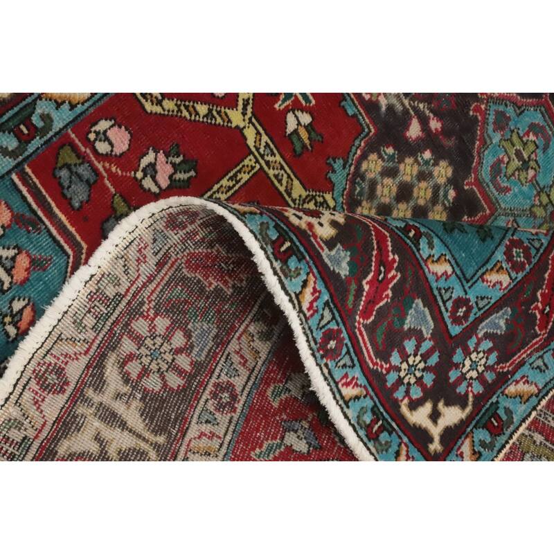 Hand Knotted Oriental 100% Wool Carpet Traditional Floral Red Tabriz Area Rug - 5' 11'' X 4' 6''