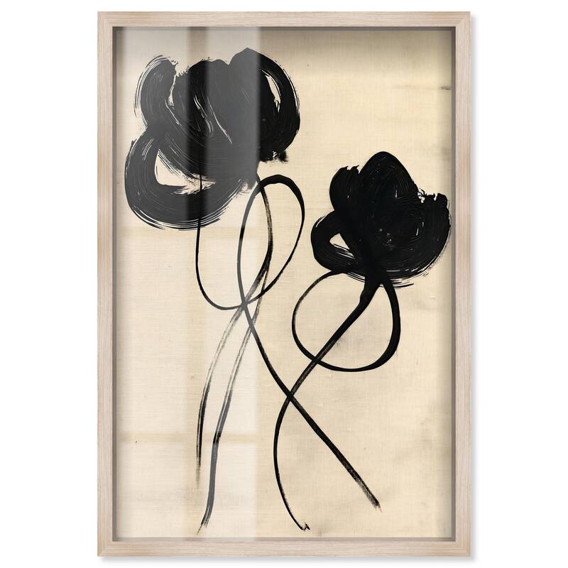 Florals in the Minimal II Shadowbox by Art Remedy - Natural - 24" x 36"