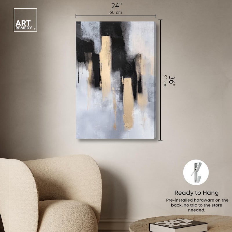 Onyx and Aureolin II Canvas by Art Remedy, Gallery Wrapped