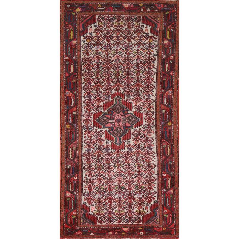 Hamedan Persian Vintage Runner Rug Hallway Hand-knotted Wool Carpet - 2'5"x 6'6"