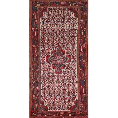 Hamedan Persian Vintage Runner Rug Hallway Hand-knotted Wool Carpet - 2'5"x 6'6"