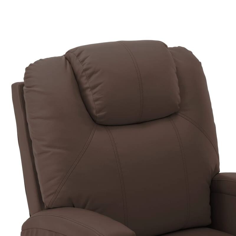 vidaXL Stand up Massage Chair Brown Faux Leather - 29.9" x 34.4" x 42.1"