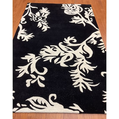 HERAT ORIENTAL Hand-tufted Graphic Flower Wool Rug - 5' x 8'
