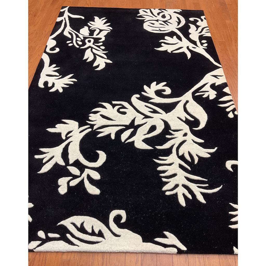HERAT ORIENTAL Hand-tufted Graphic Flower Wool Rug - 5' x 8'