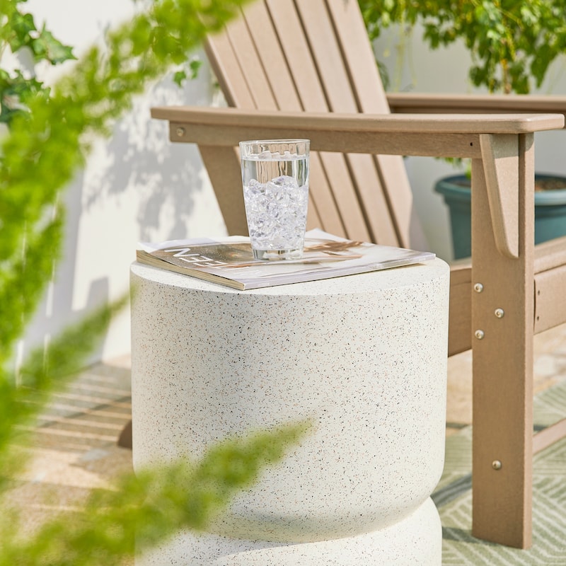 Glitzhome 17"H Multi-functional MGO Garden Stool Outdoor Table