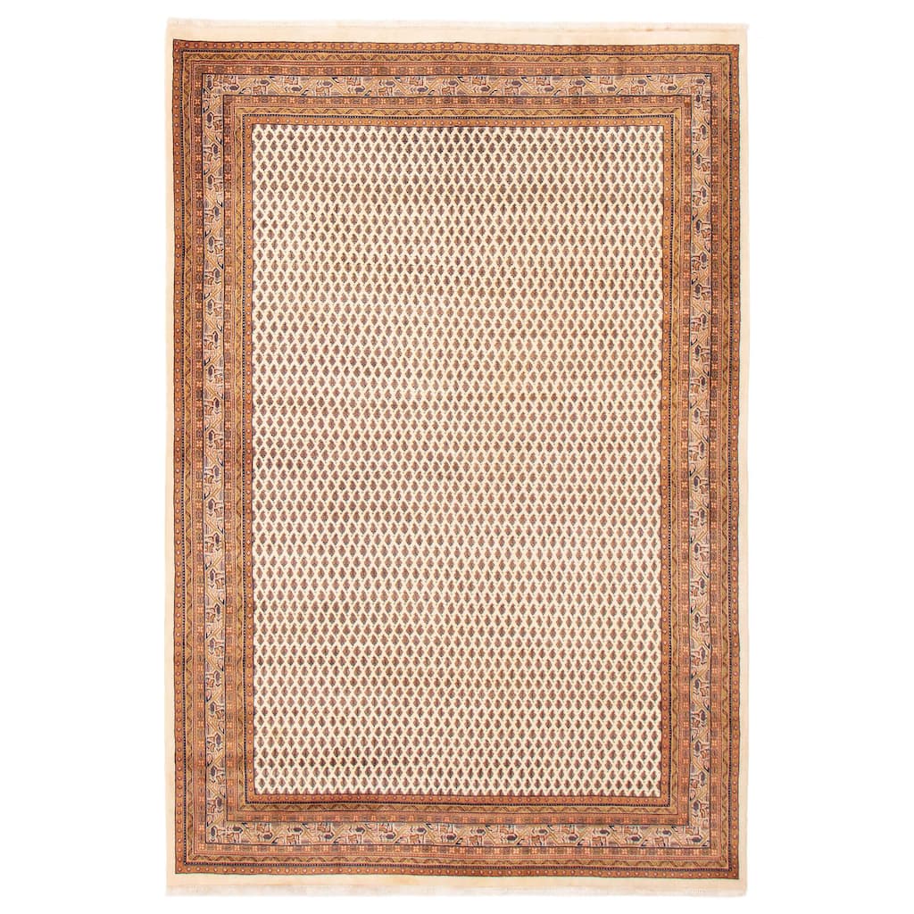 ECARPETGALLERY Hand-knotted Royal Mahal Cream Wool Rug - 6'7 x 9'6