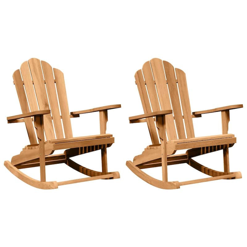 vidaXL Garden Adirondack Rocking Chairs 2 pcs Brown Teak - 30.3 x 30.7 x 37.4