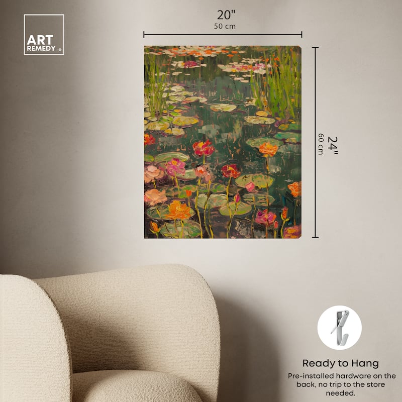 Art Remedy Afternoon Visit Gallery Wrapped Impressionism 1 Piece Canvas Wall Art /Monet And Van Gogh Inspired Art