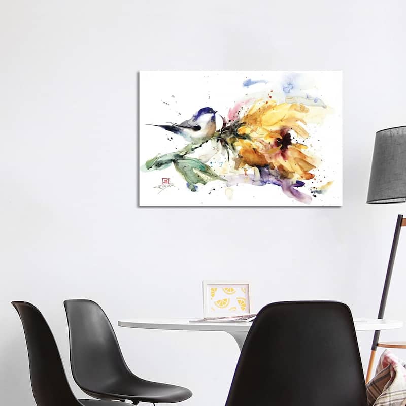iCanvas "Chickadee and Sunflower" by Dean Crouser Canvas Print - 26x40x1.5