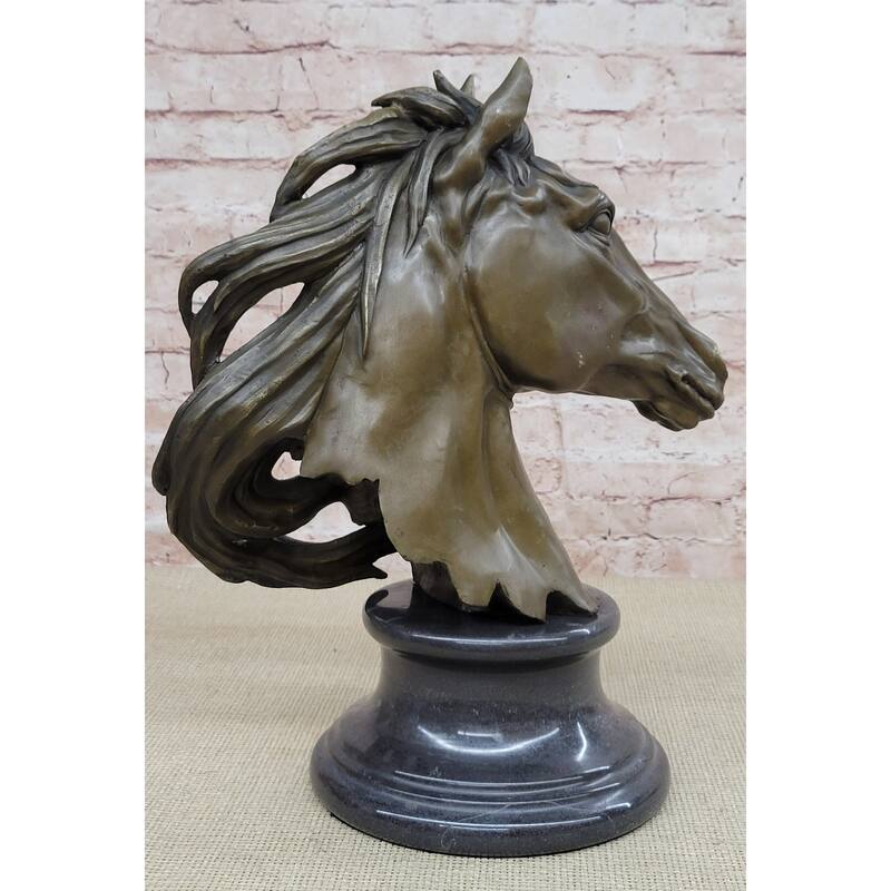 Original Milo Gorgeous Bust Horse Head Bronze Sculpture Art Deco Figurine Figure
