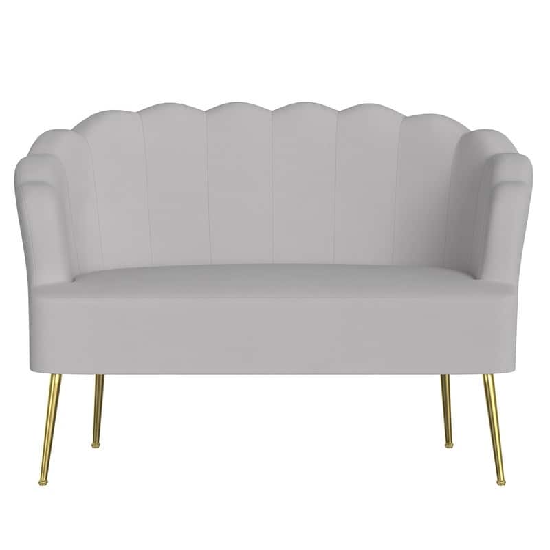 Velvet Comfortable Softness Metal Legs Loveseat Sofa