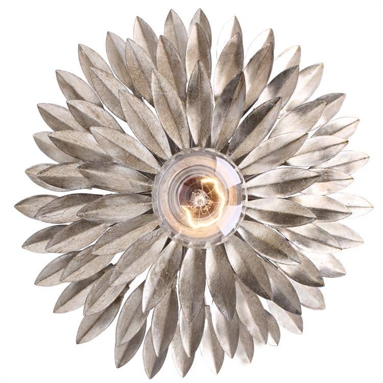 Broche 1 Light Antique Silver Ceiling Mount