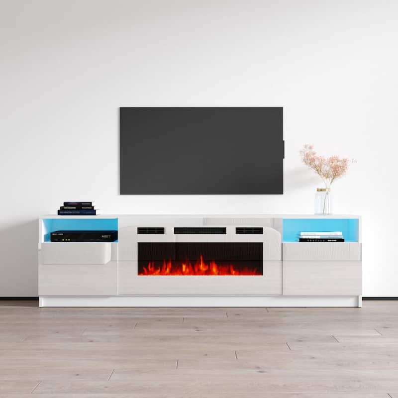 Strick & Bolton Amsden Electric Fireplace TV Stand - White