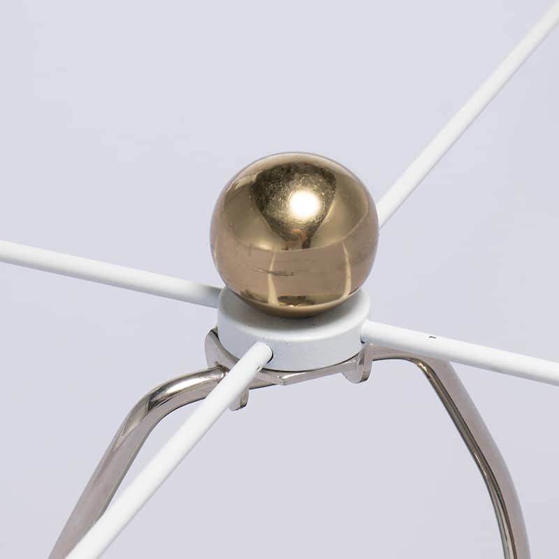 D18x31" Round Aluminum Sheet Gold Table Lamp with White Fabric Shade(Lamp Shade Assembly Required)