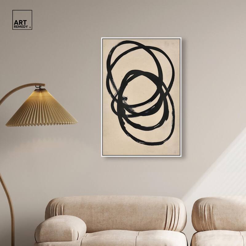 Beige Black II Canvas by Art Remedy