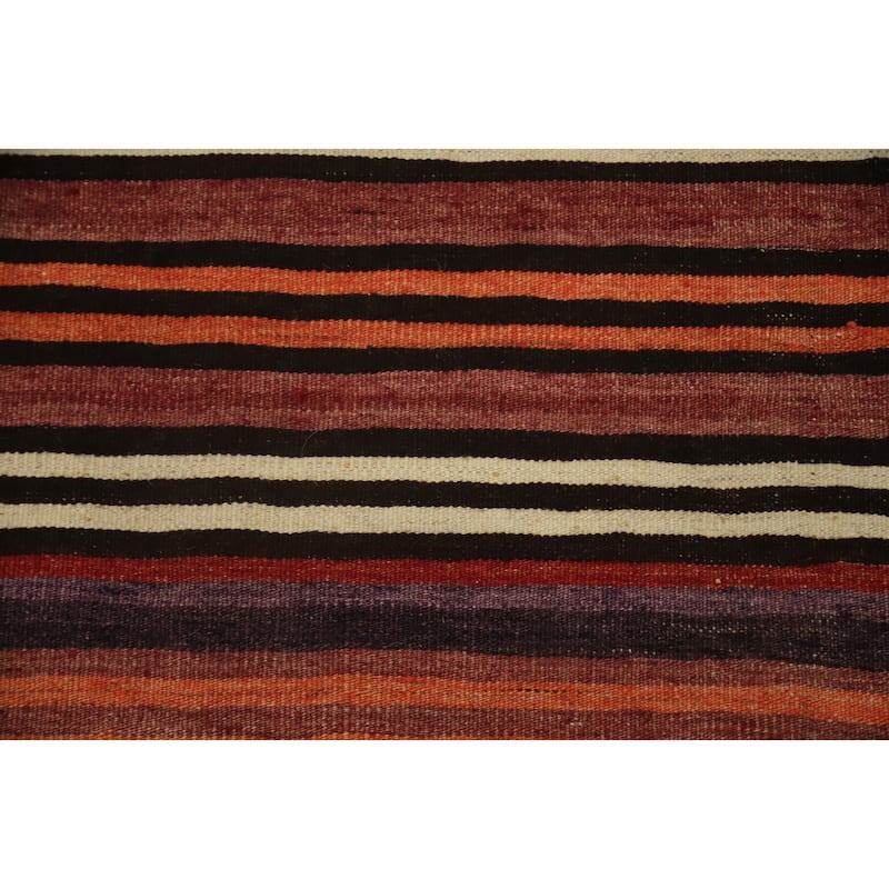 Hand Woven Oriental 100% Wool Carpet Southwestern Geometric Oranges & Rust Kilim Area Rug - 9' 8'' X 4' 10''