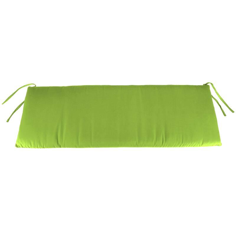 57" x 19" Lime Green Solid Outdoor Bench Cushion with Ties - 18.75'' L x 57'' W x 3'' H - Greenery Lime