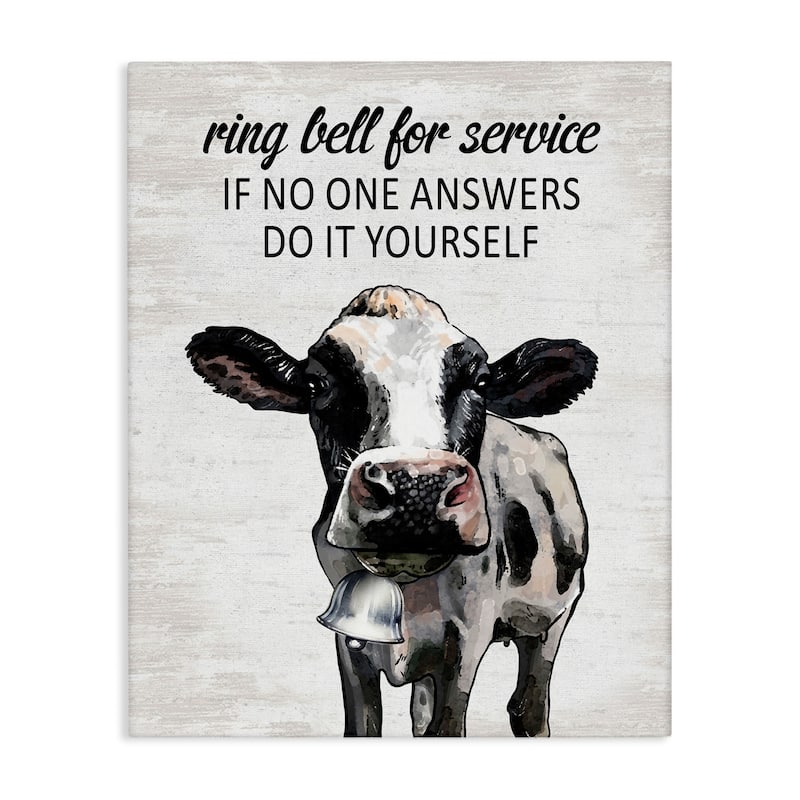 Stupell Laundry Service Cow Canvas Wall Art Design By Lettered and Lined - 24 x 30
