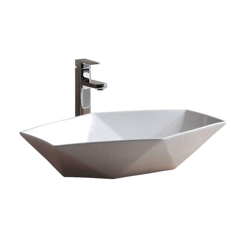 Fine Fixtures White Vitreous China Modern Vessel Bathroom Sink