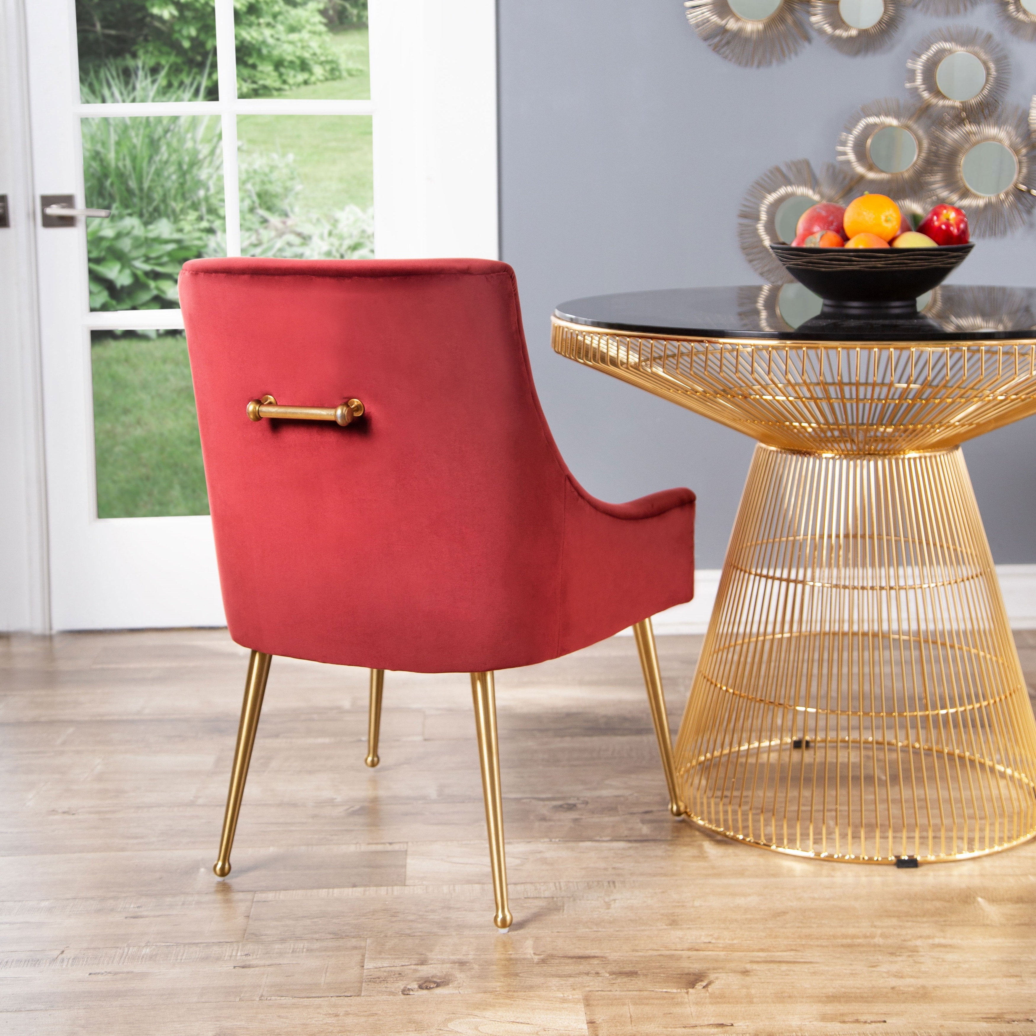Abbyson Bevie Velvet Dining Chair in Ivory As Is Item
