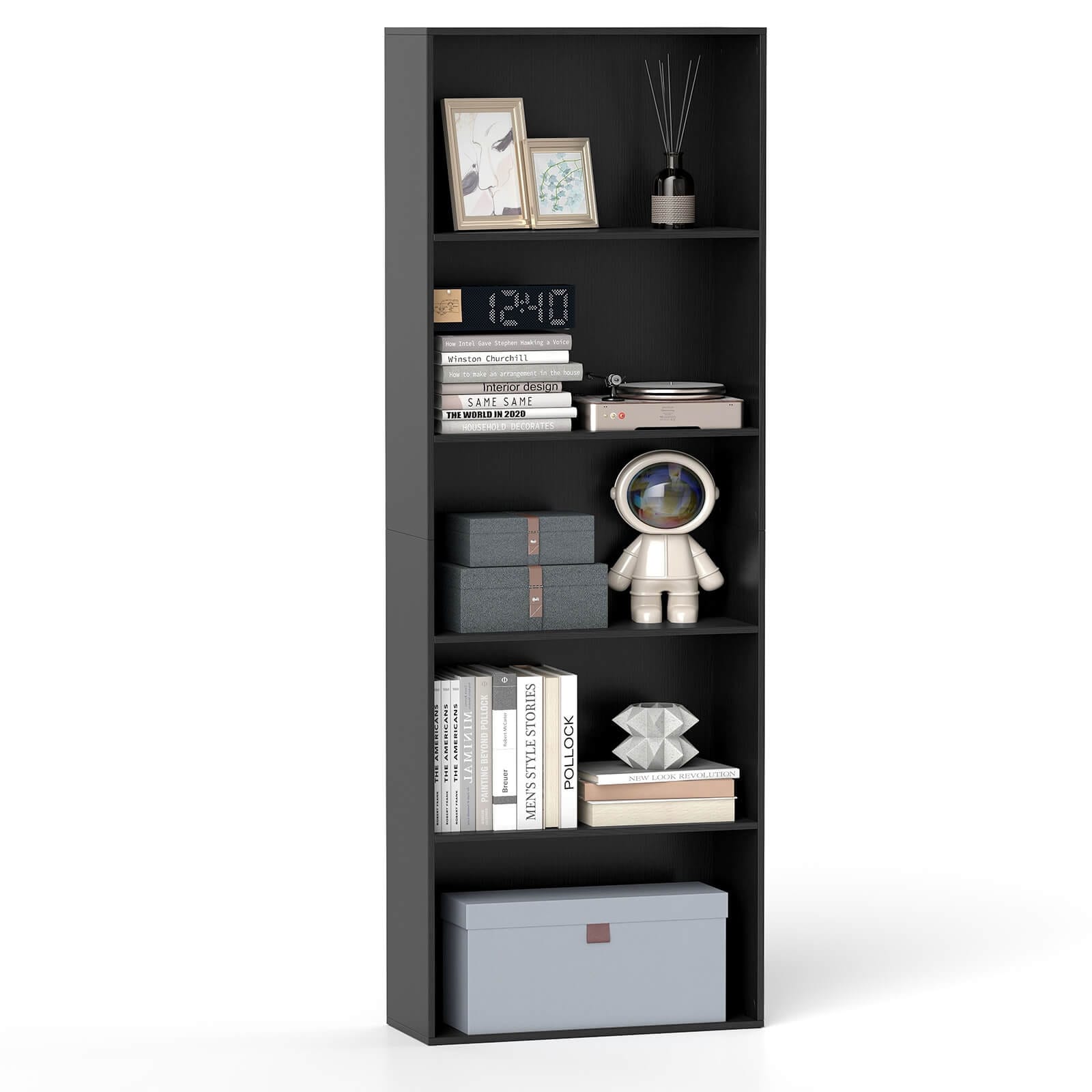 Costway 5-Shelf Storage Bookcase Modern Multi-Functional Display - See Details