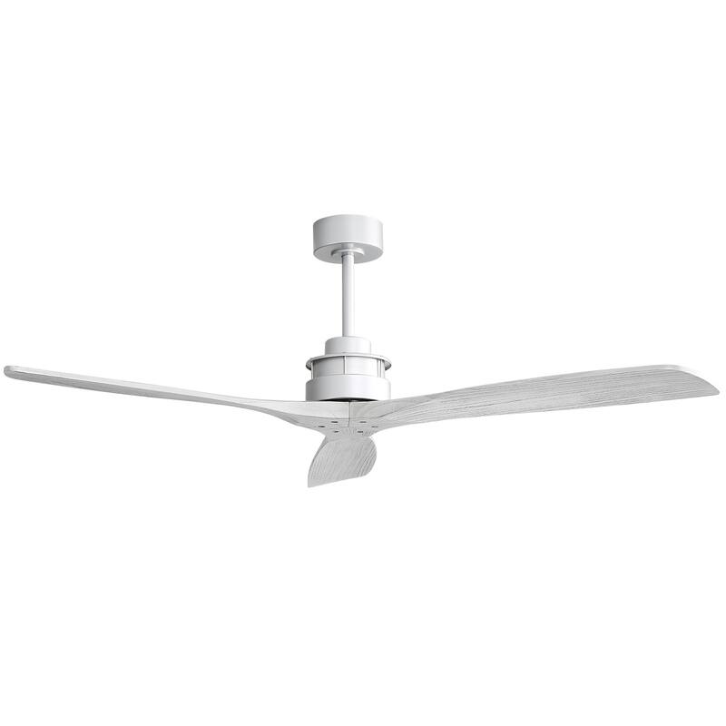 60 Inch Solid Wood Ceiling Fan with Light and Remote, Reverse Functions, Integrated Light Optional