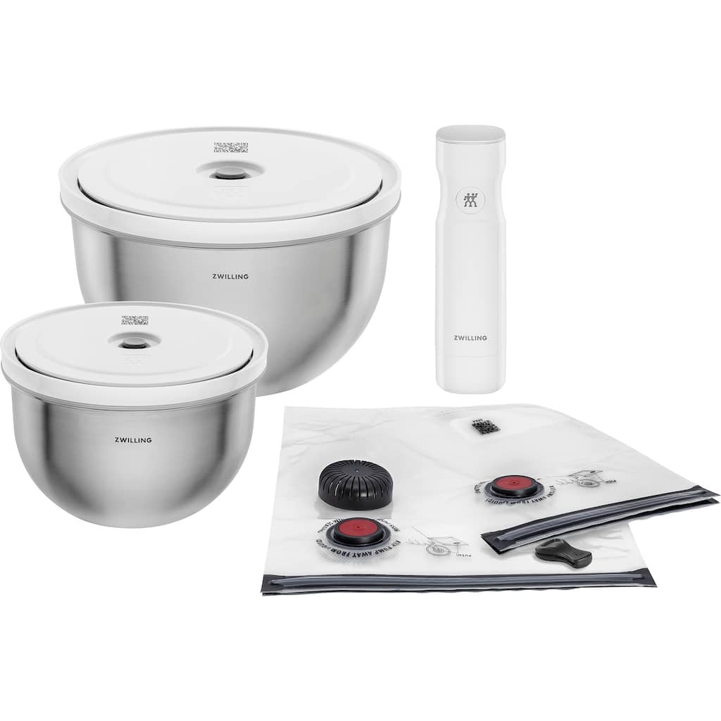 ZWILLING Fresh & Save BOWLS 9-pc Stainless Steel Vacuum Bowl Starter Set