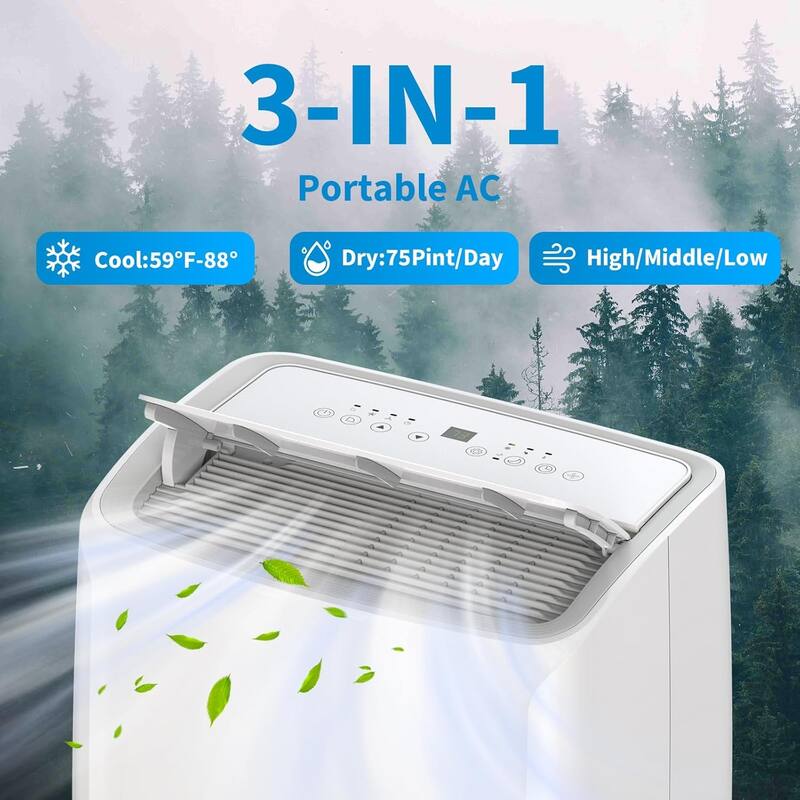 Portable Air Conditioner for Indoor Rooms, 3-In-1 AC Unit for Bedroom