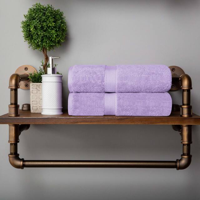Marche Egyptian Cotton 2 Piece Bath Towel Set by Miranda Haus - Purple