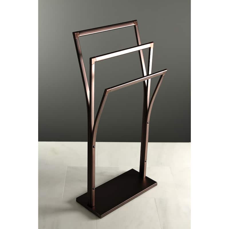 Edenscape Freestanding Y-Style Towel Rack in Brushed Nickel