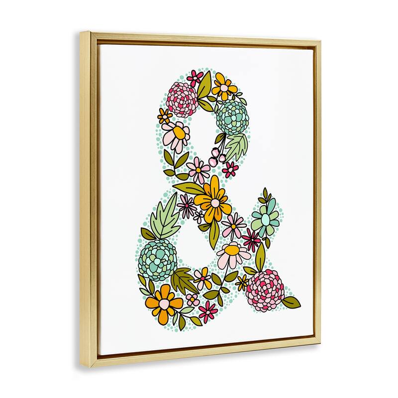 Stupell Hydrangea Florals Ampersand Framed Floater Canvas Wall Art Design By Mandy Ford Art + Illustration