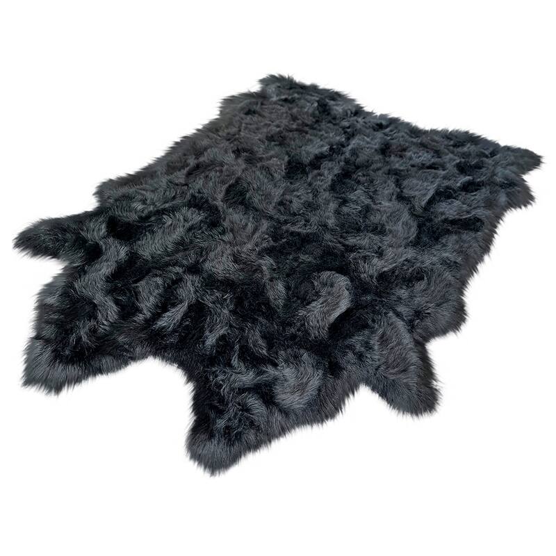 Silver Orchid Luxurious Faux Bison Skin Shag Rug