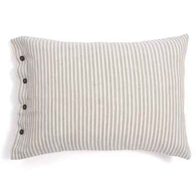 Brandon Natural Striped Cotton Linen Pillow Sham