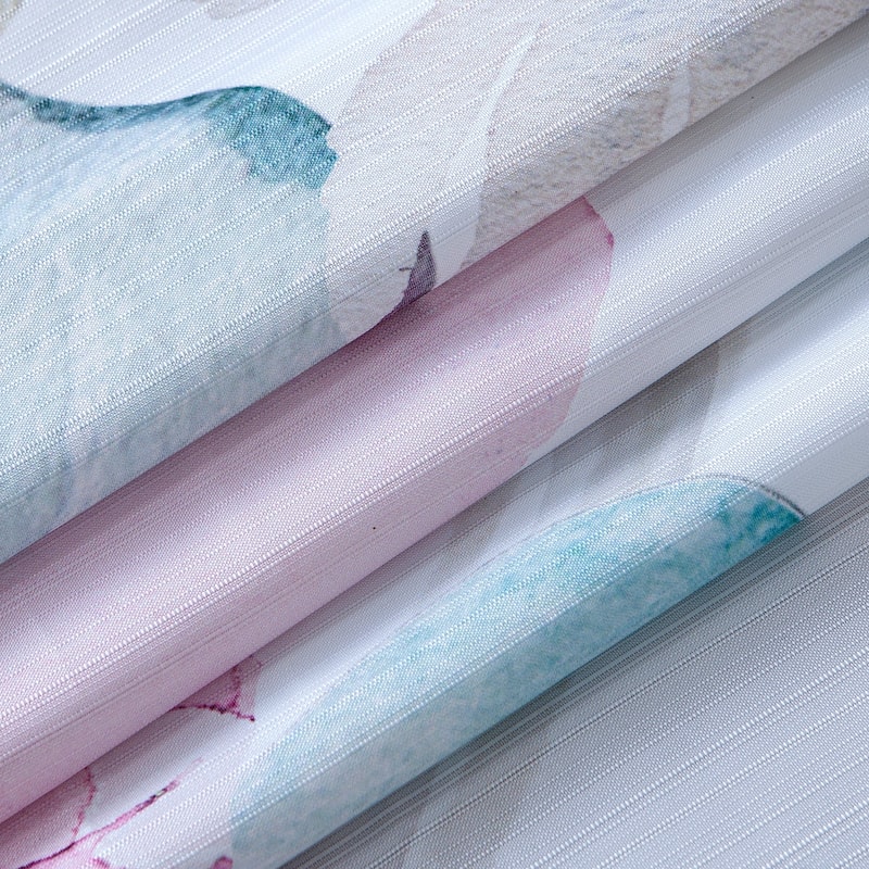 Dainty Home Spring Bloom 3D Textured Fabric Shower Curtain with 12 Metal Rollerball Hooks, 70" x 72"