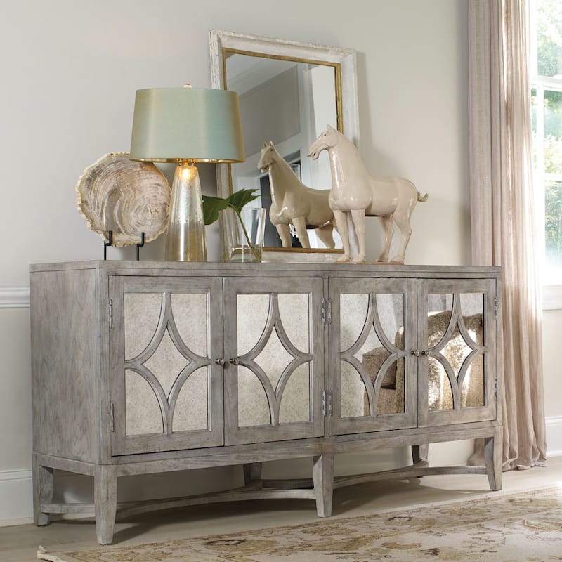 Hooker Furniture Diamante 68" Wide Designer Vintage Living Room - Shimmer Ash Gray