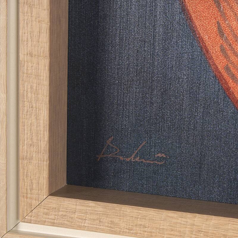 Flower Portrait II (TULIP) by Mercana Studio a Hand Embellished Textured Framed Art Print - Orange