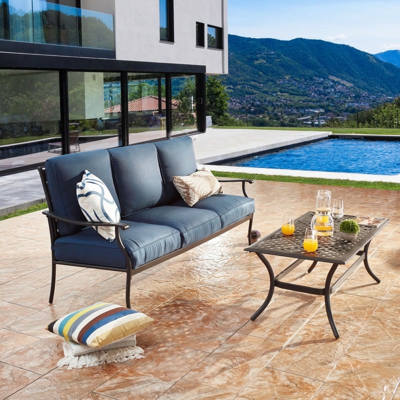 PATIO FESTIVAL 3-Seater Outdoor Sofa with Coffee Table Set