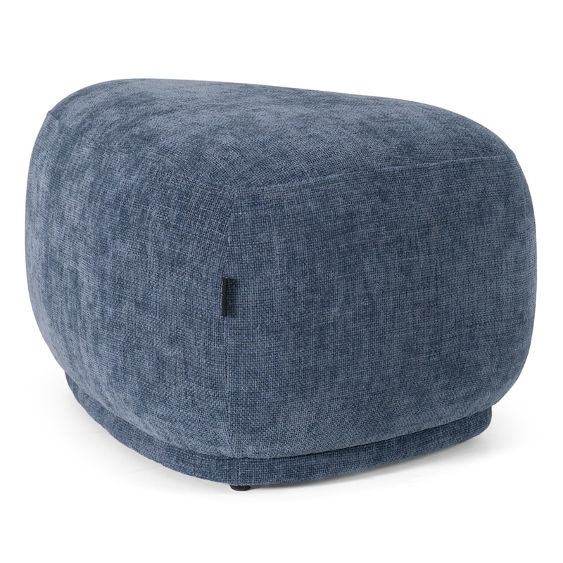 Divani Casa Kinsey Modern Blue Small River Rock Ottoman