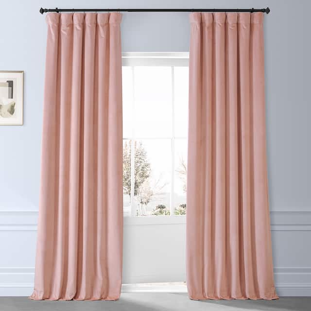 Exclusive Fabrics Signature Plush Velvet Hotel Blackout Curtain (1 Panel) - Apricot Blossom - 50 X 96